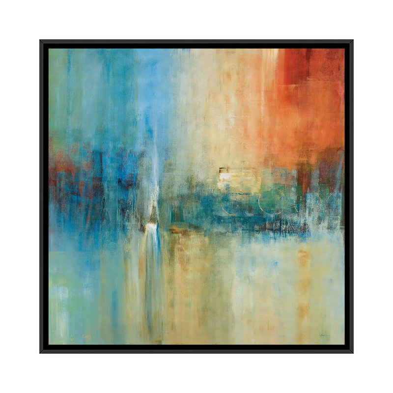 «Blue Cascade» par Simon Addyman - reproduction d'art, H 12 po x l 12 po x P 1,5 po, Toile avec cadre noir