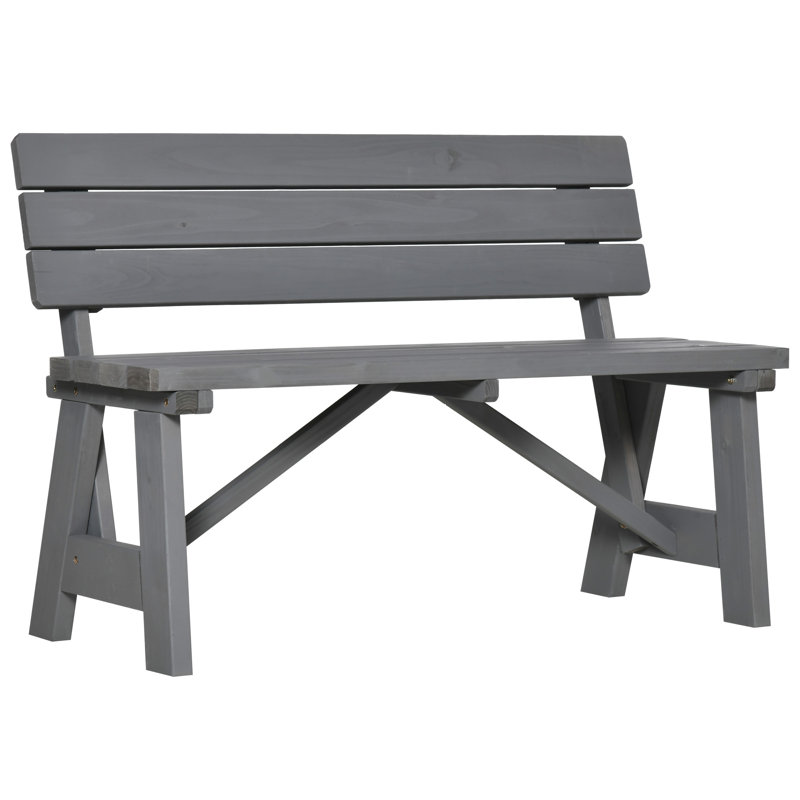 Banc de parc en bois Jazayah, Gris