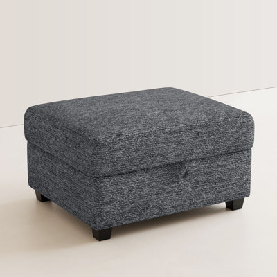 Upholstered Chenille Ottoman With Storage Space