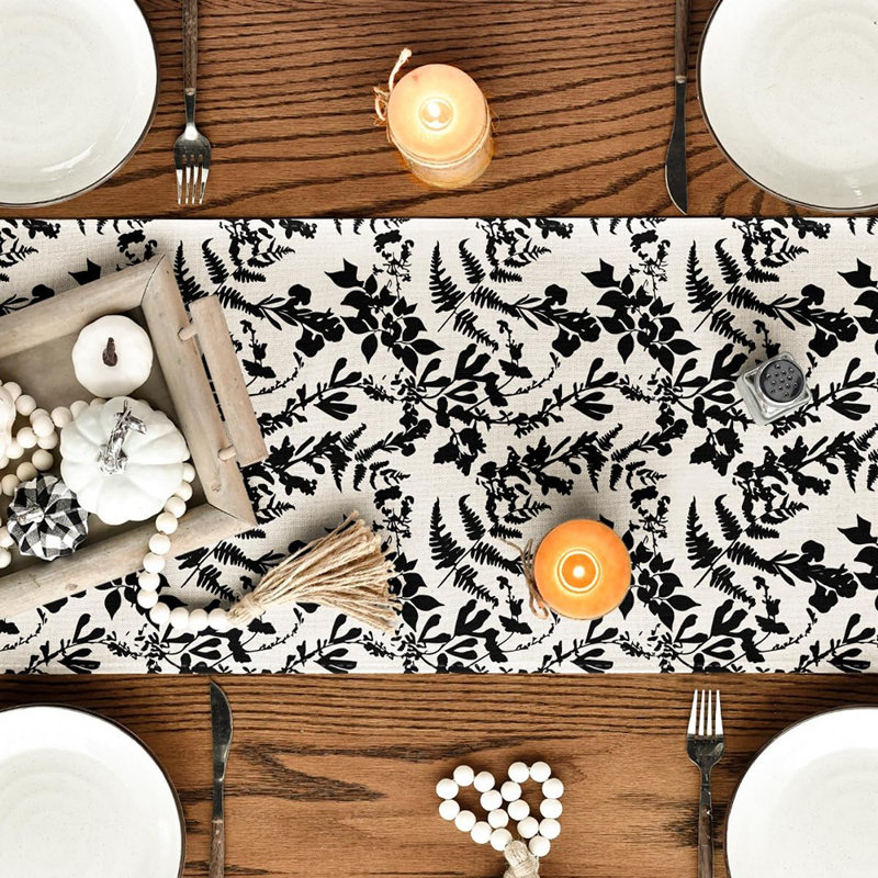 Citrouille, feuilles, obscurité, fleur, GSM, 210, chemin de table d'automne, décoration de table de salle à manger pour la fête