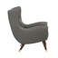 Chaise d'appoint moderne à oreilles en bois massif gris foncé