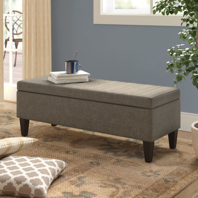 Monroe 48"W Upholstered Storage Ottoman with Lift-Top Lid and and Safety Hinge