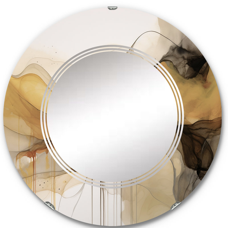 Pipistrell - Miroir mural moderne rond, 24 po x 24 po