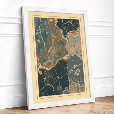 Antique Coastal Cartography Vintage - Framed Print