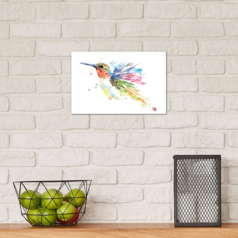 Ruby Hummingbird by Lisa Whitehouse - Wrapped Canvas Painting, 20.32 cm H x 30.48 cm W