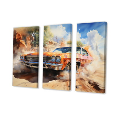 Ensemble d'art mural sur toile véhicule 3 pièces - Muscle Car