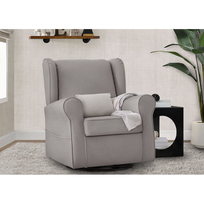 Reston Nursery Glider Swivel Rocker Chair, French Gray