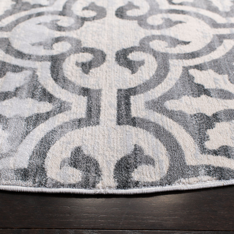 Tapis gris / ivoire Purnell Nine H cent Fifty Six, Rectangle 9 pi x 12 pi