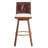 Lennox Modern Industrial Upholstered Bar Stool With Metal Frame And Faux Leather Backrest