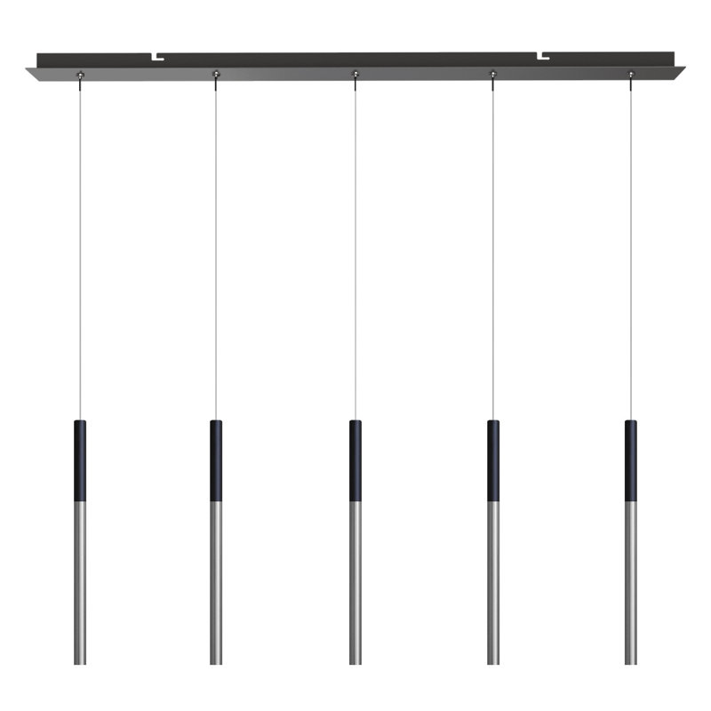 Baileyton 5 - Light Kitchen Island Pendant, Black Top/Brushed Nickel