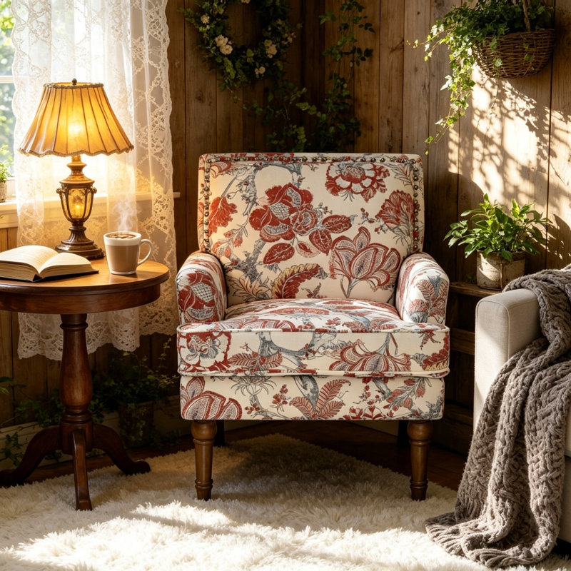 fauteuil d'appoint, Tissu rouge