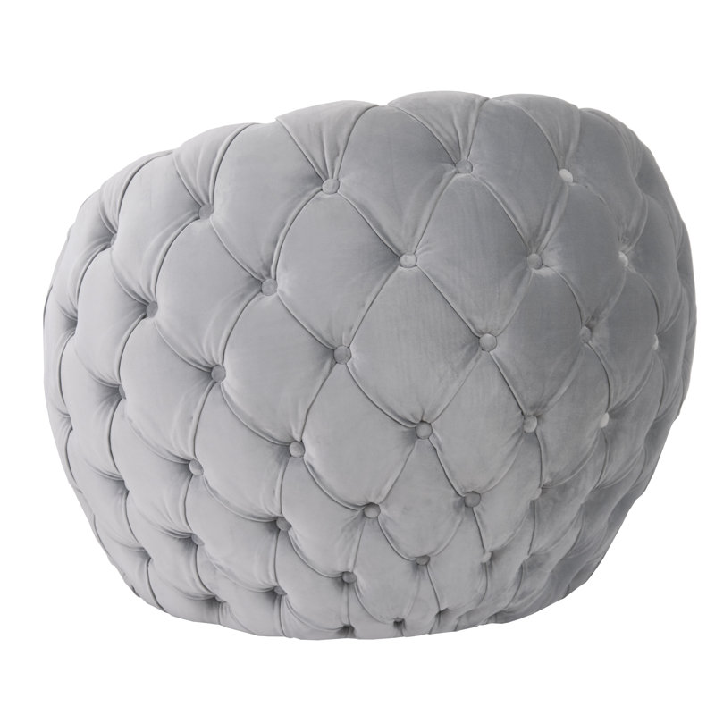 Seating 35" Wide Tufted Barrel Chair, Cool Gray Velvet