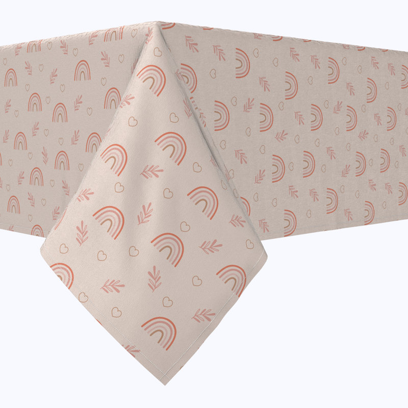 Rectangular Floral Cotton Twill Tablecloth