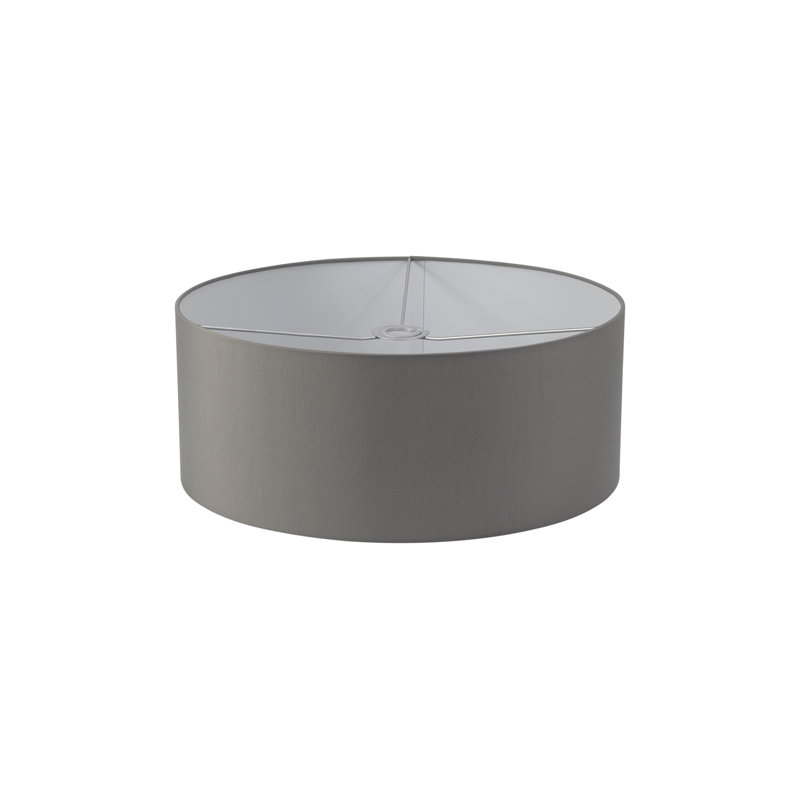Cotton Drum Lamp Shade, Grey, 18cm H x 40cm W x 40cm D