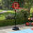 3-5ft Basketball Hoop Stand with Dartboard, Darts and 15" Backboard