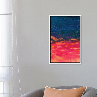 Beautiful Warm Sky Turning Into Starry Space - A Beautiful Abstract Space Landscape by Valery Rybakow - Painting on Canvas