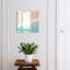 Key cabinet for home, Opens to the right, 30x30x5, White, Beach, turquoise water and beige sand, 