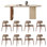 Semi-oval design dining table and chair 8 - Person Double Pedestal Base Dining Set