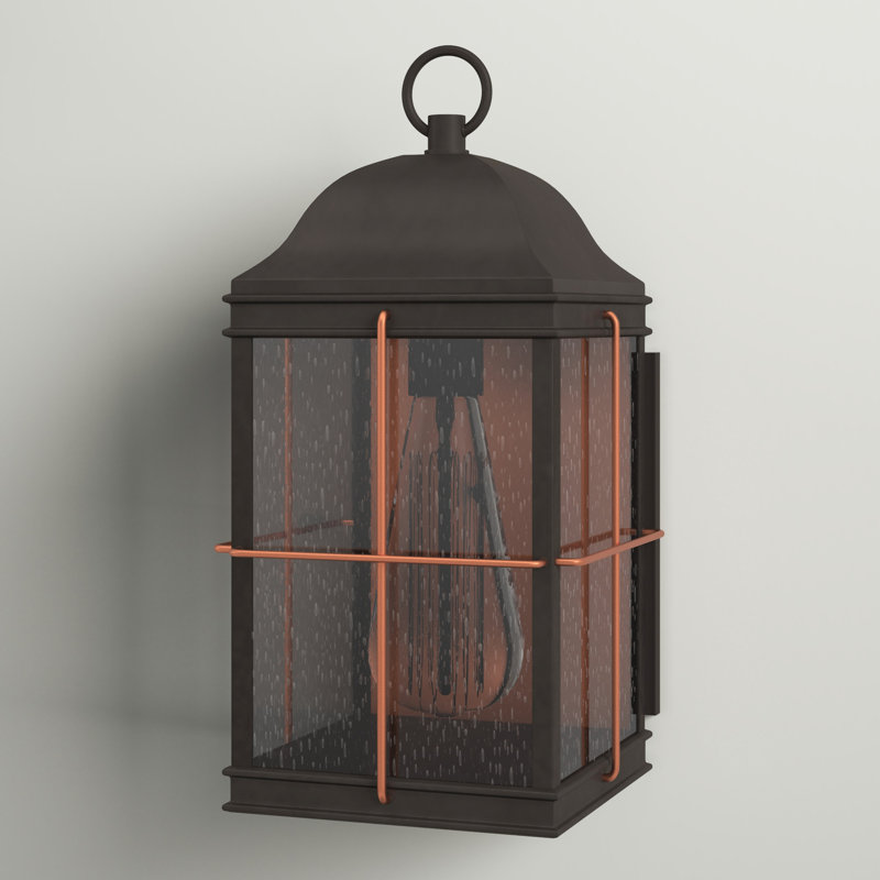 Lanterne murale d'extérieur en verre grainé Dallas, H 11,13 po x l 5,25 po x P 5,38 po