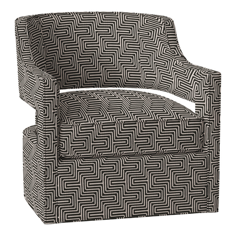 Phoebe 29.5" W Swivel Armchair, Perigold Key Figure Onyx