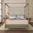 Canopy Bed – Metal Frame with Soft Headboard, Box Spring Required-1377697335-1377697329