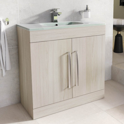 Whitfield 800mm Single Bathroom Vanity with Integrated Glass Basin
