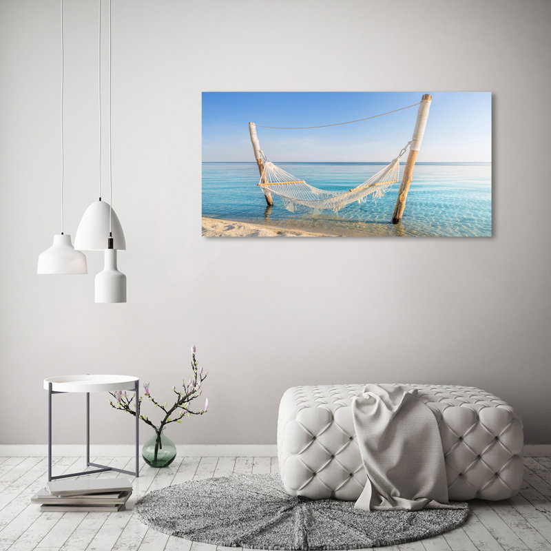 Hammock By The Sea - Wrapped Canvas Print