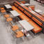 Banc de rangement orange