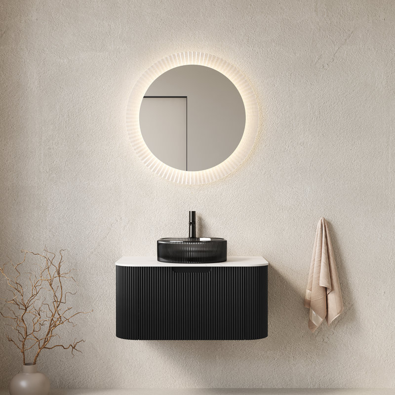 Meuble-lavabo 30 po, Noir, L 30 po
