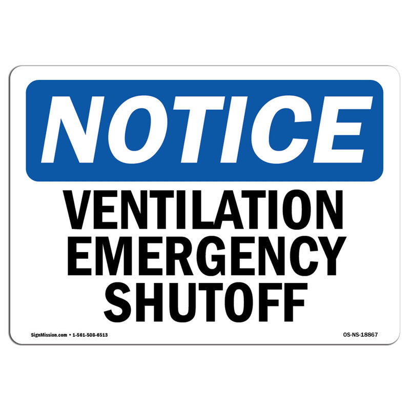 Ventilation Emergency Shutoff Sign