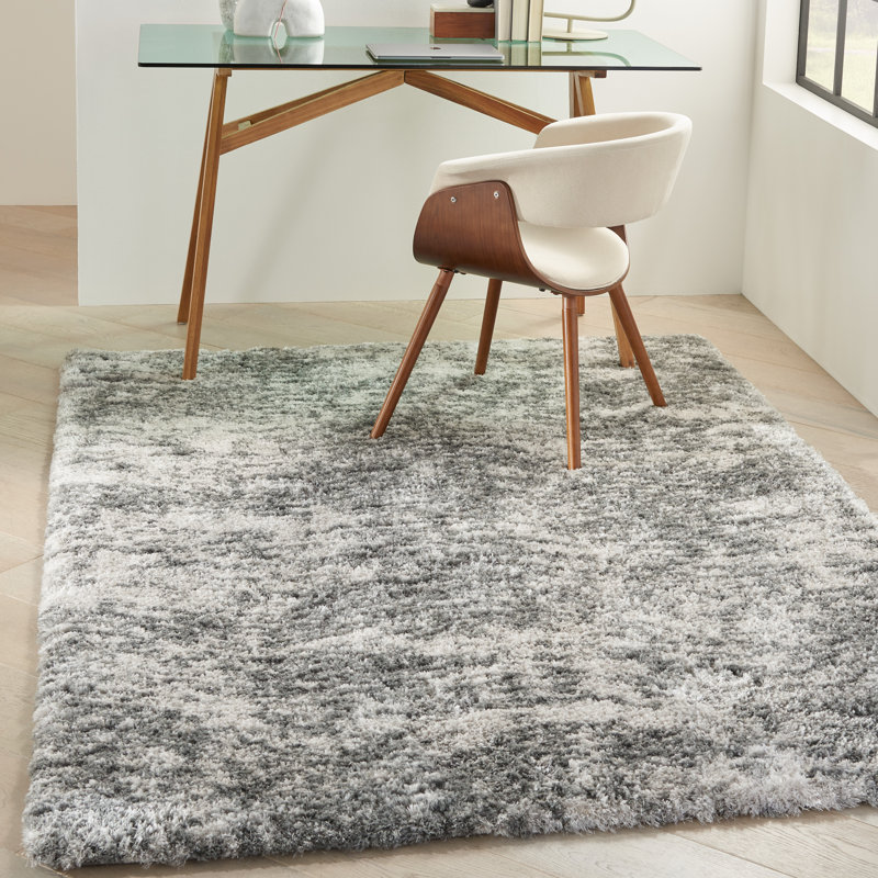 Tapis gris anthracite à poils longs Dreamy, Rectangle 5 pi 3 po x 7 pi 3 po