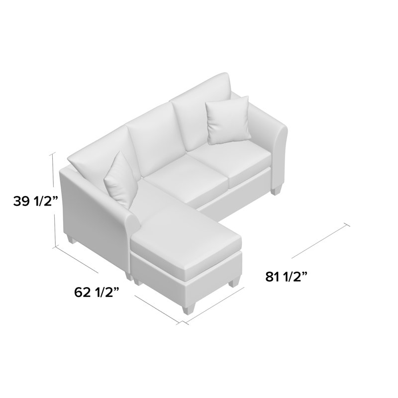 Ryant Upholstered L-Shaped Sectional Reversible, Bulldozer Sapphire