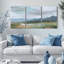 Paysage abstrait, art mural sur toile tendue, reproduction de peinture à l'huile (ensemble de 3)-1058204991