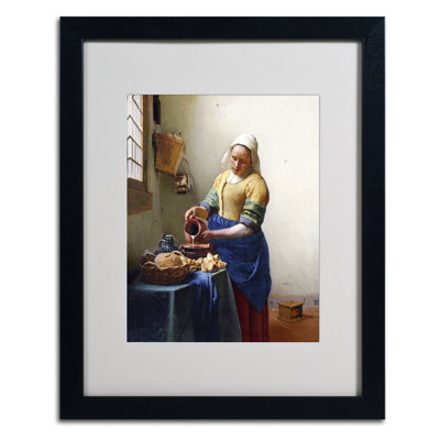 « the milkmaid 1658-60 » par jan vermeer, reproduction d’art encadrée
