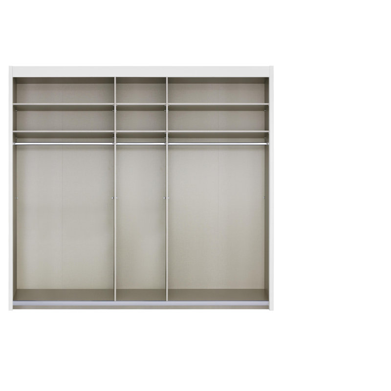 Imperial 3 Door Sliding Wardrobe, Alpine white, 223cm H x 225cm W x 65cm D