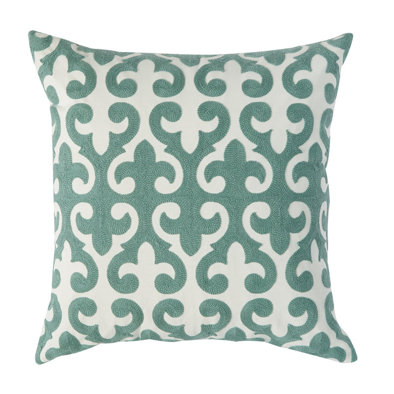 Mani Embroidered Cotton Throw Pillow