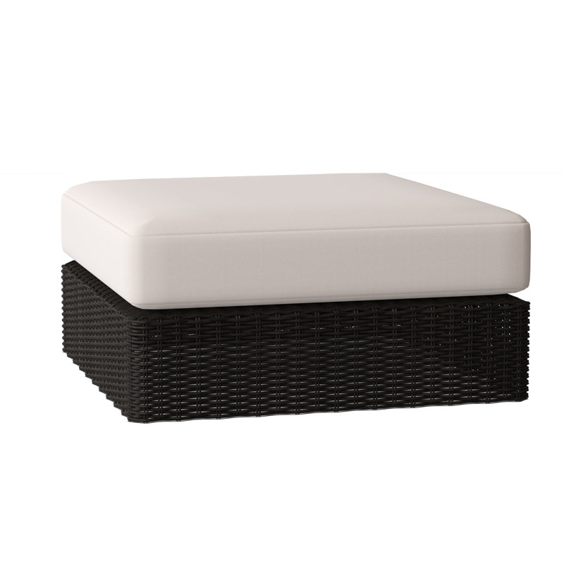Westport Outdoor Teak Ottoman, Canvas Canvas Sunbrella® Canvas, Westport Black