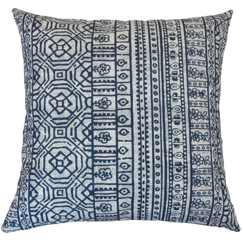 Coussin décoratif intérieur/extérieur ikat Ylenio, Hauteur (22 po) x largeur (22 po), Oxford