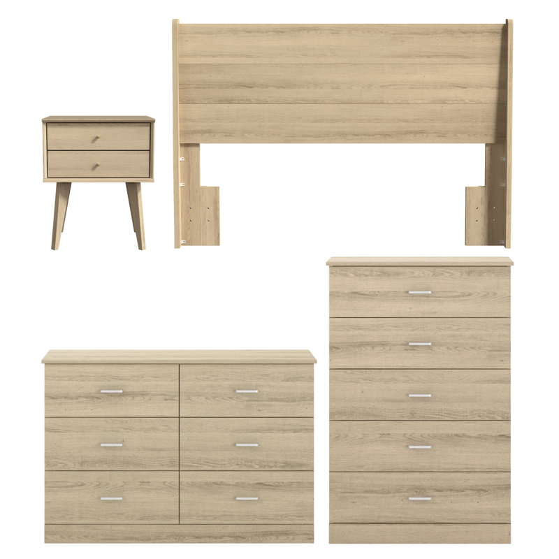 Allyannah Mid Century Modern 4 Piece Bedroom Set