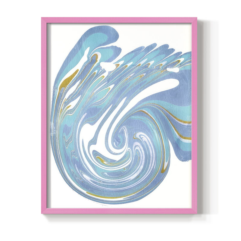 Galaxie III, reproduction encadrée - bois massif, H 21 po x l 17 po, Rose