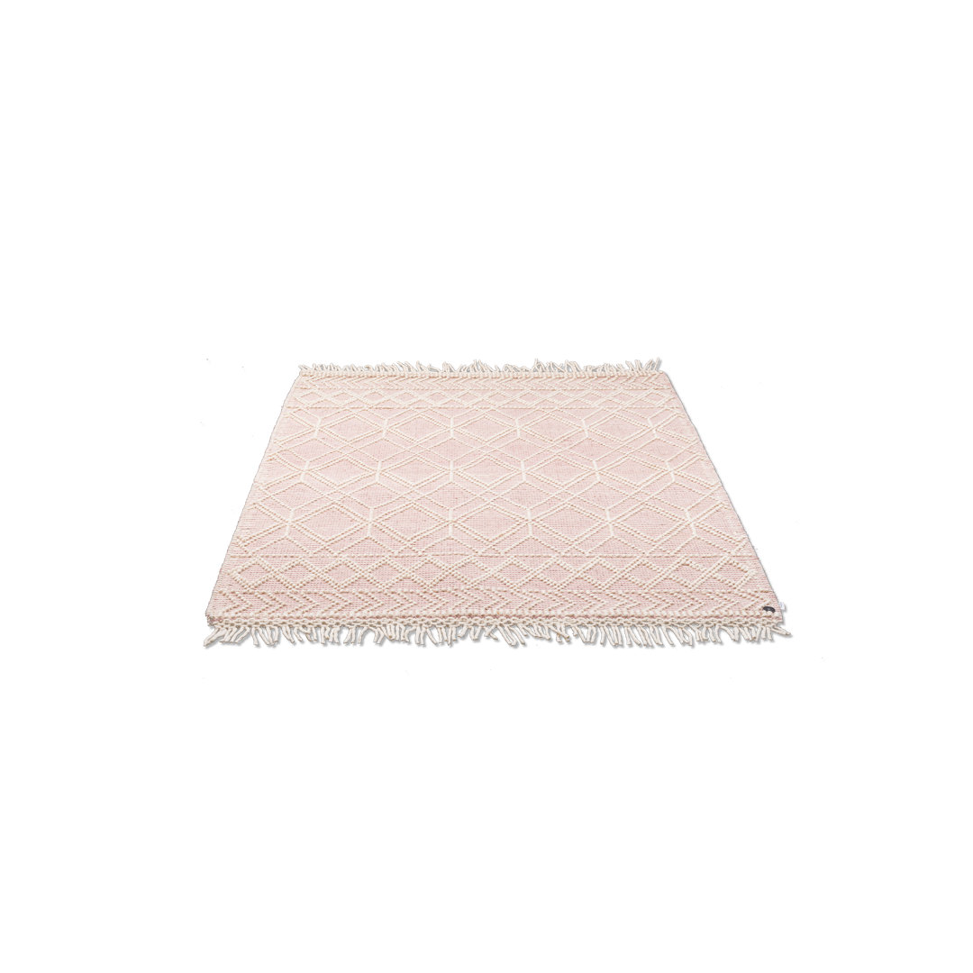 Flachgewebe Teppich Macrame in Rosa