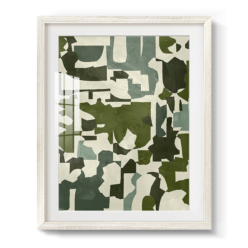 «Earthen Patchwork I», reproduction encadrée, H 28,5 po x l 20,5 po, Blanc