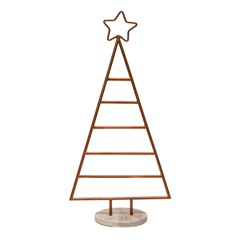 Metal Christmas Tree with Star, Copper