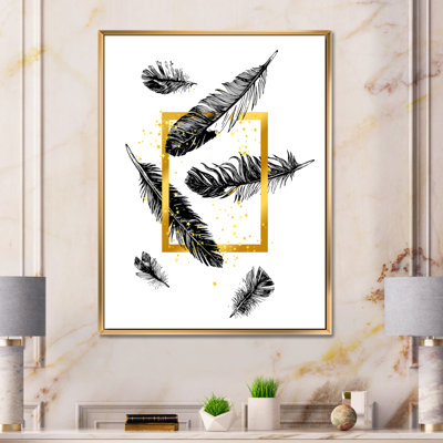 " Golden Frame And Feathers "