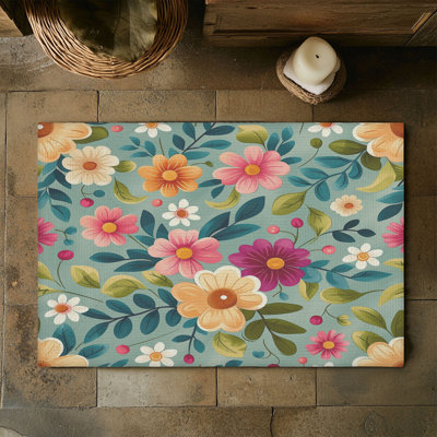 Tapis tressé à motif de pétales de jardin Springtime