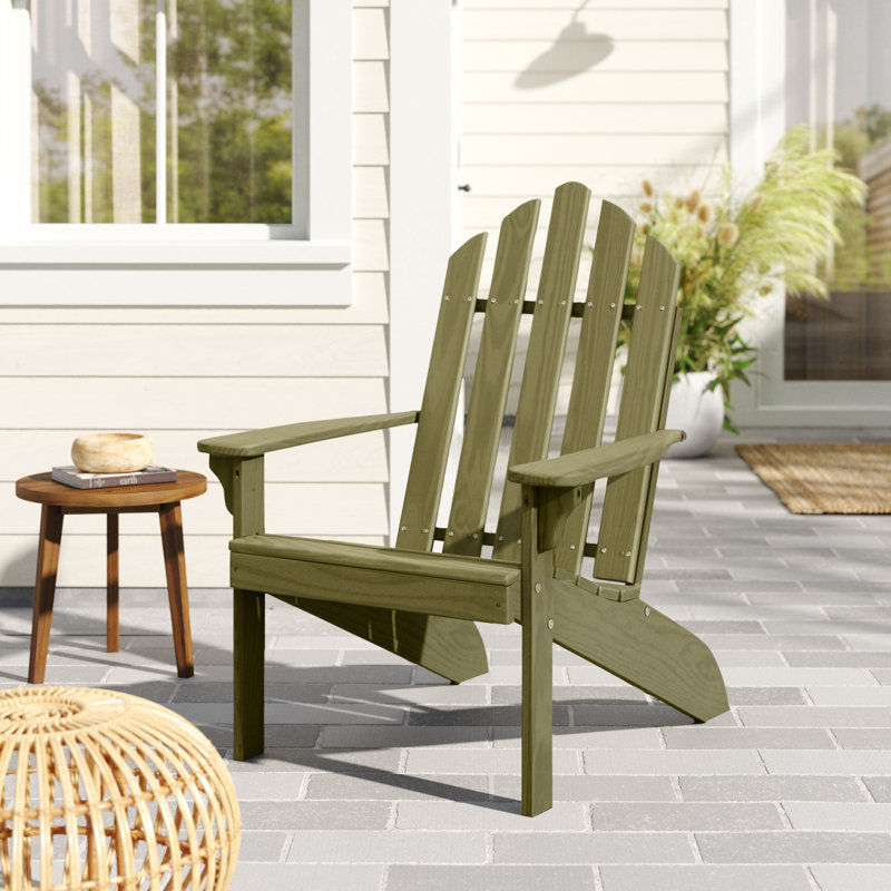 Chaise Adirondack en bois Urich, Teinte tilleul