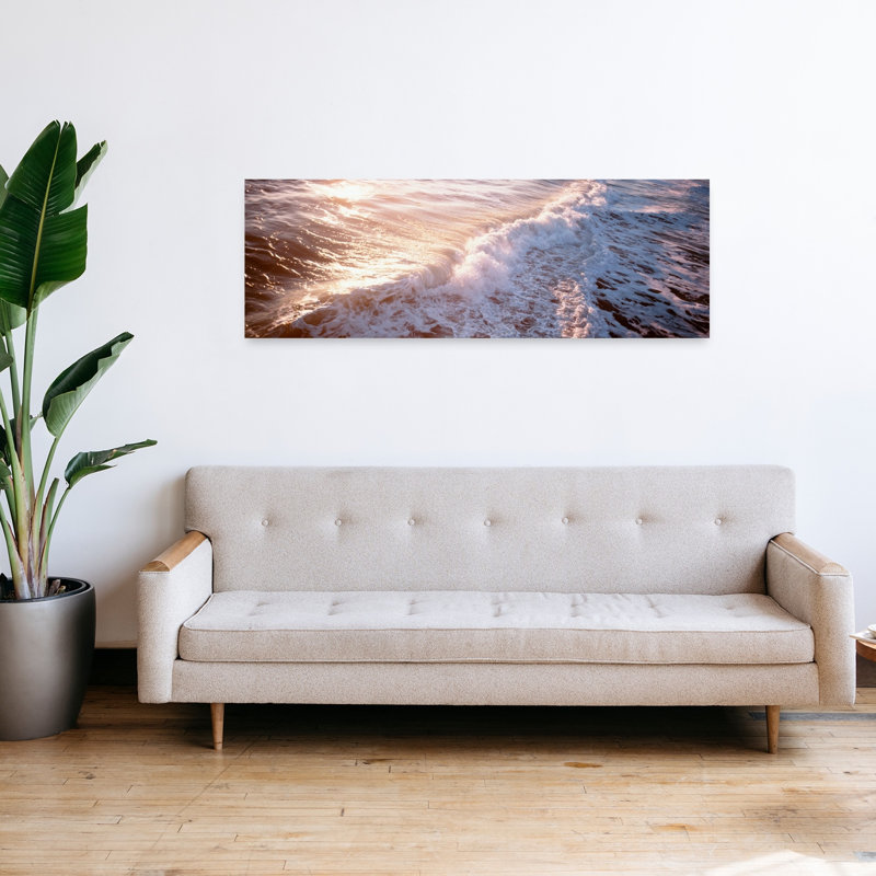 Waves Fl, art mural contemporain, H 16 po x l 48 po