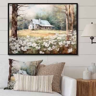 White Grey Dogwood At The Farm II On Canvas Print