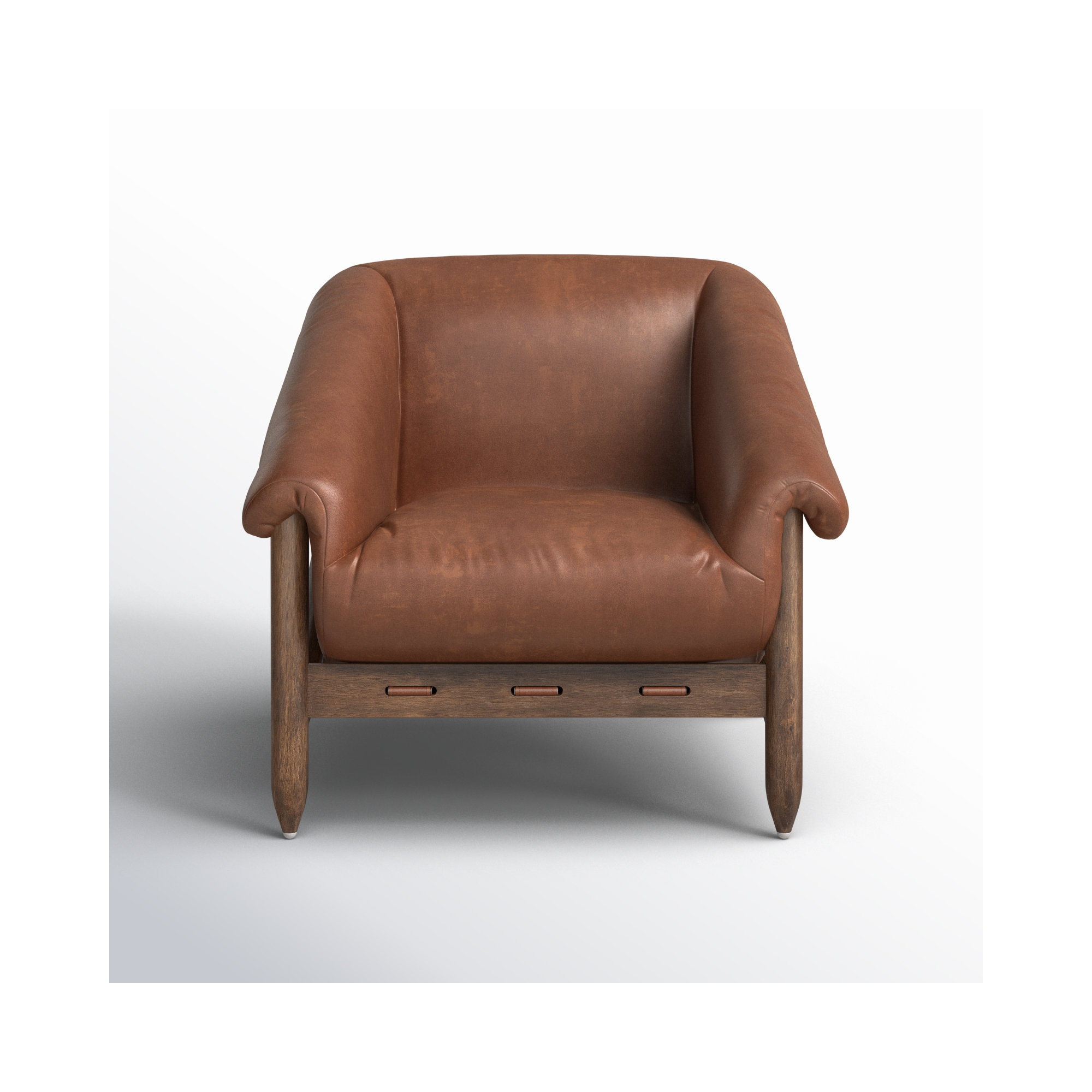 Arista Upholstered Armchair, Heirloom Sienna Genuine Leather