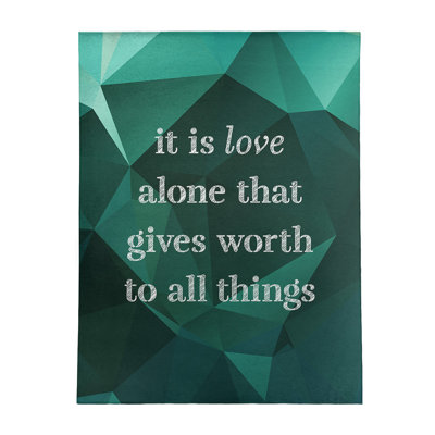 Tapis en poly-chenille avec citation inspirante en faux gemme love